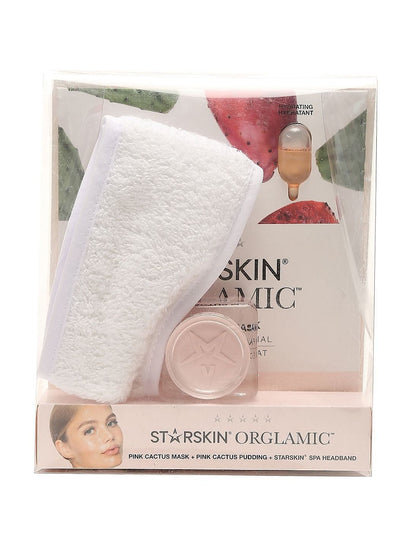 startskin the orglamic™ collection set 3pcs, pudding + pink cactus mask + headband